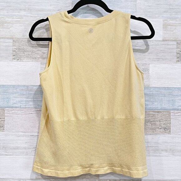 SAGE COLLECTIVE Mesh Boxy Seamless Tank Yellow Womens Small - Picture 4 of 6